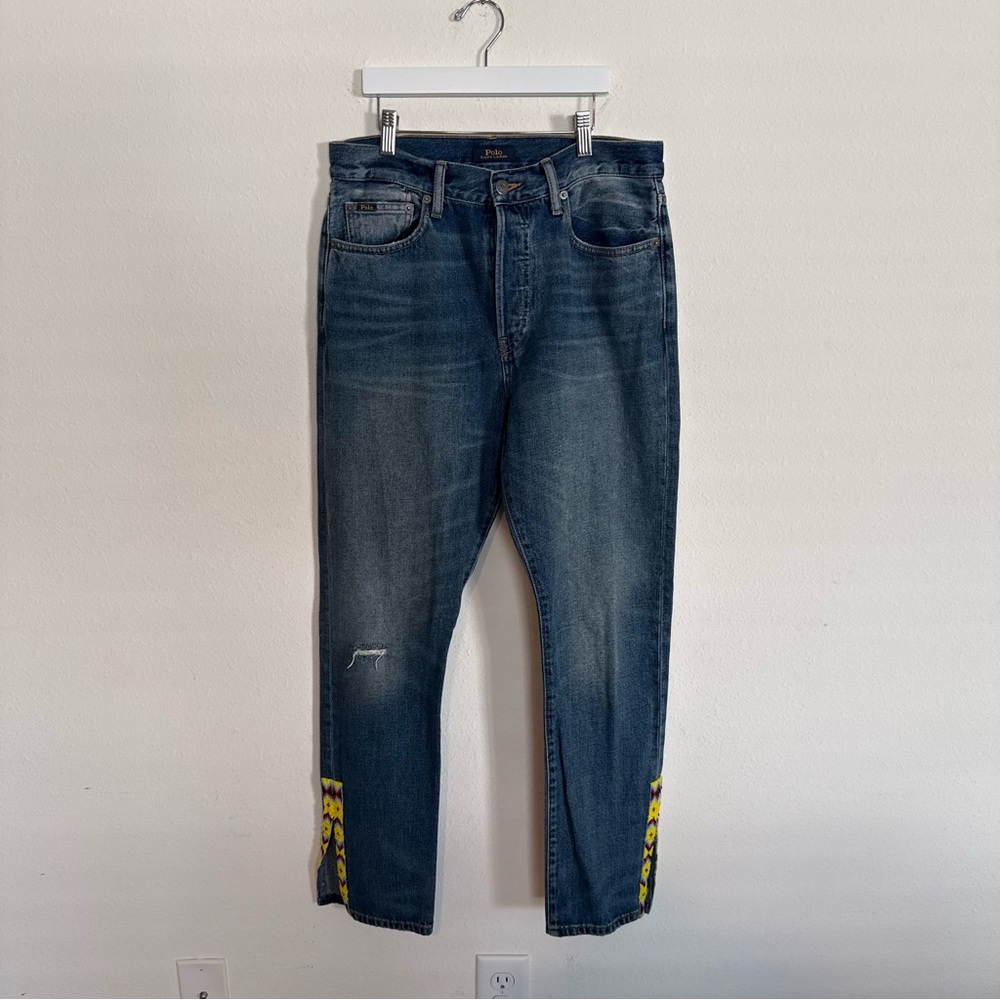 Women’s Polo Ralph Lauren Jeans Button Front The Callen High Rise 29 Beaded